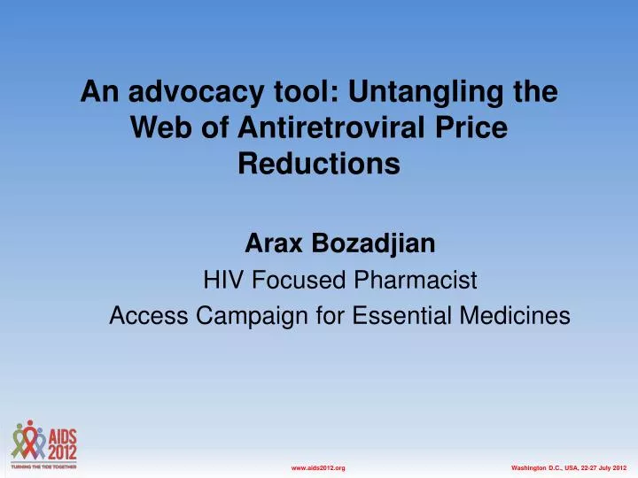 an advocacy tool untangling the web of antiretroviral price reductions