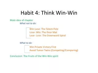 Habit 4: Think Win-Win