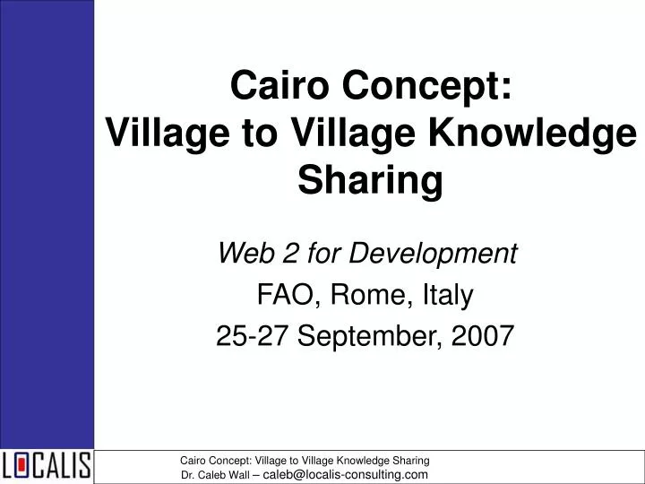 cairo concept village to village knowledge sharing