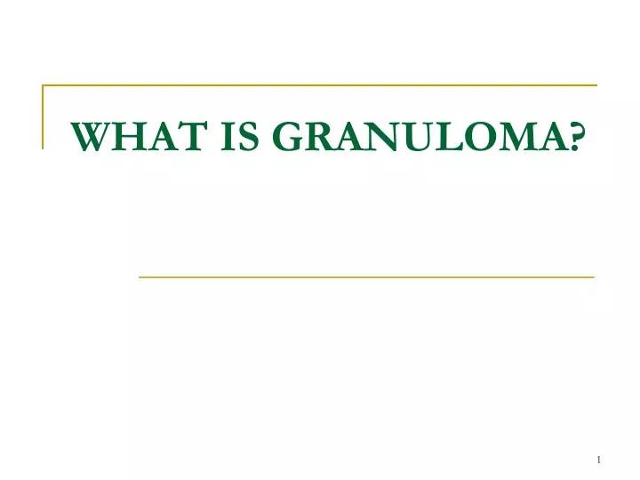 what is granuloma
