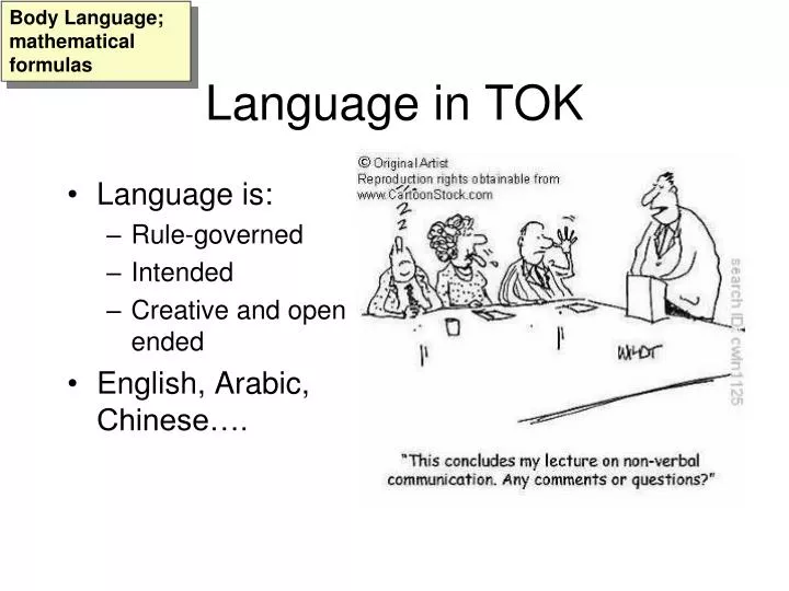 language in tok