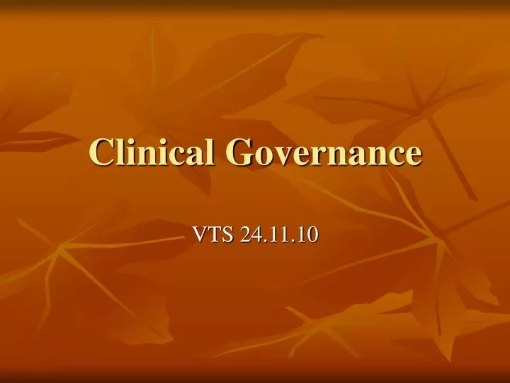 clinical governance