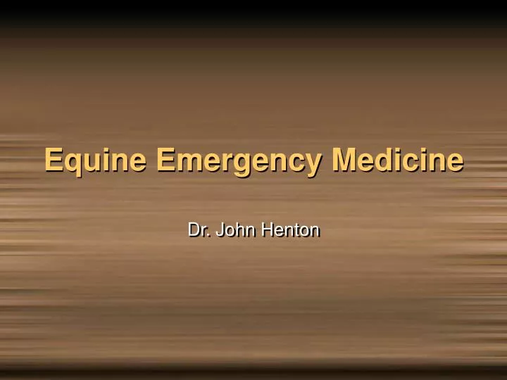 equine emergency medicine