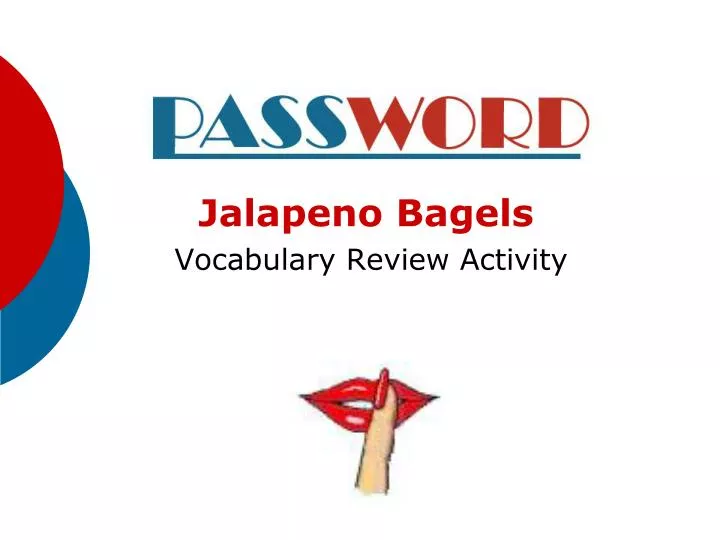 jalapeno bagels vocabulary review activity