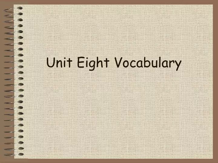 unit eight vocabulary