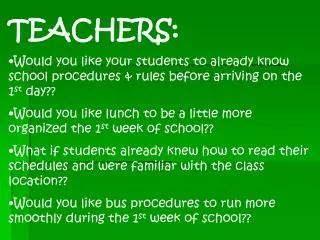 TEACHERS: