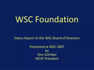 wsc foundation