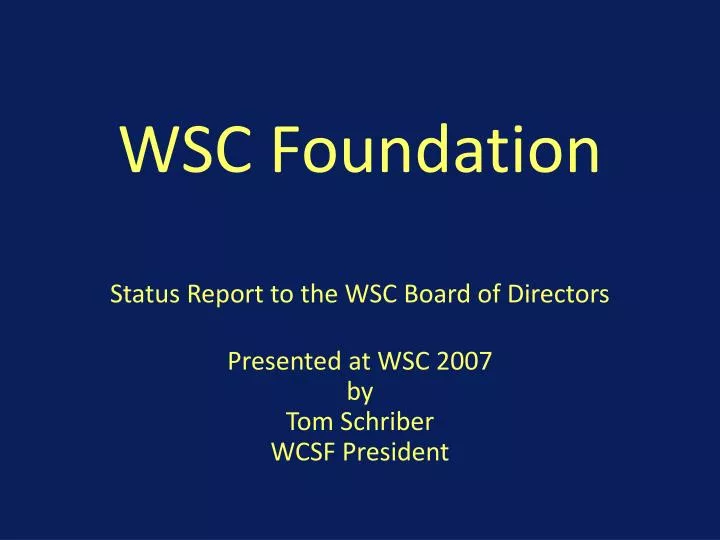 wsc foundation