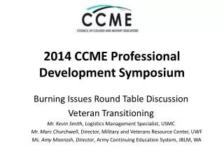 2014 CCME Professional Development Symposium
