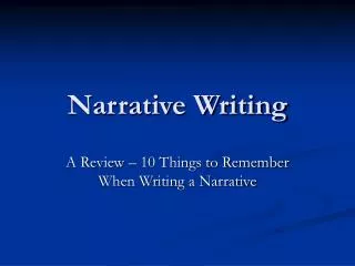 Narrative Writing