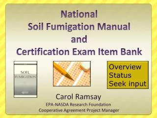 National Soil Fumigation Manual and Certification Exam Item Bank