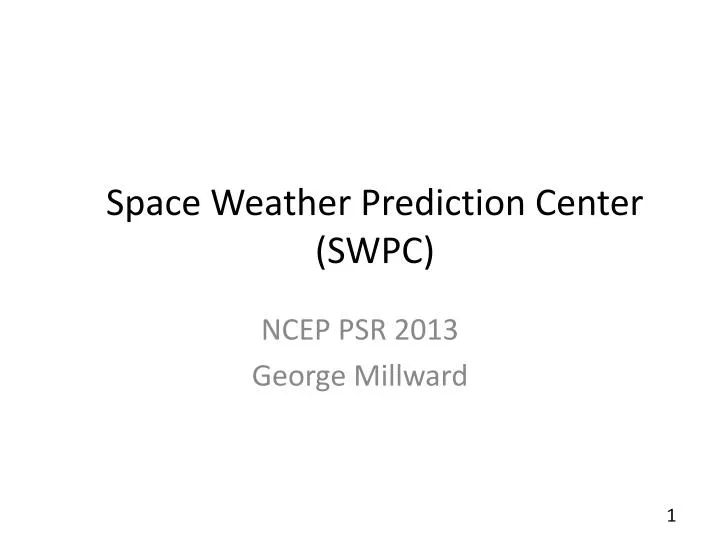 space weather prediction center swpc