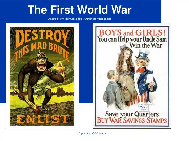 the first world war adapted from mcintyre at http worldhistory pppst com
