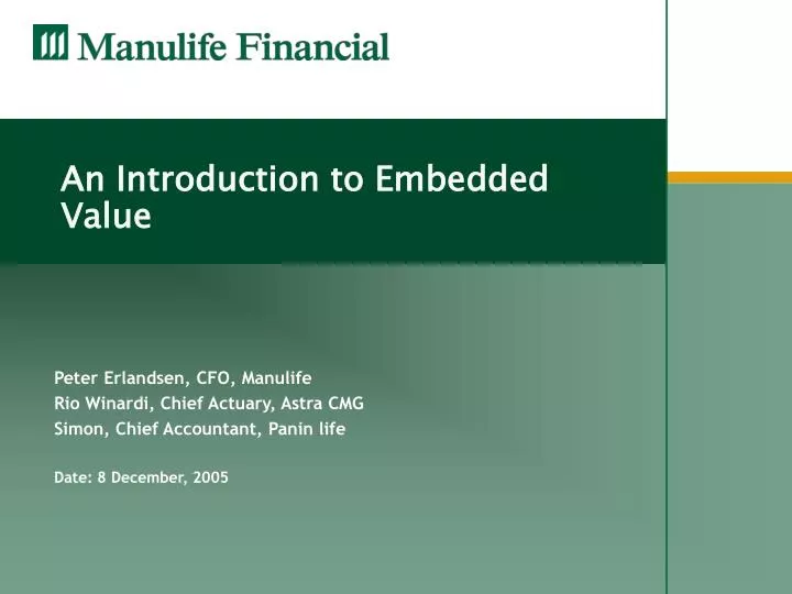 an introduction to embedded value