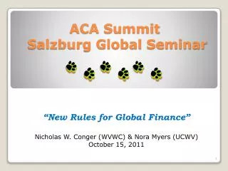 ACA Summit Salzburg Global Seminar