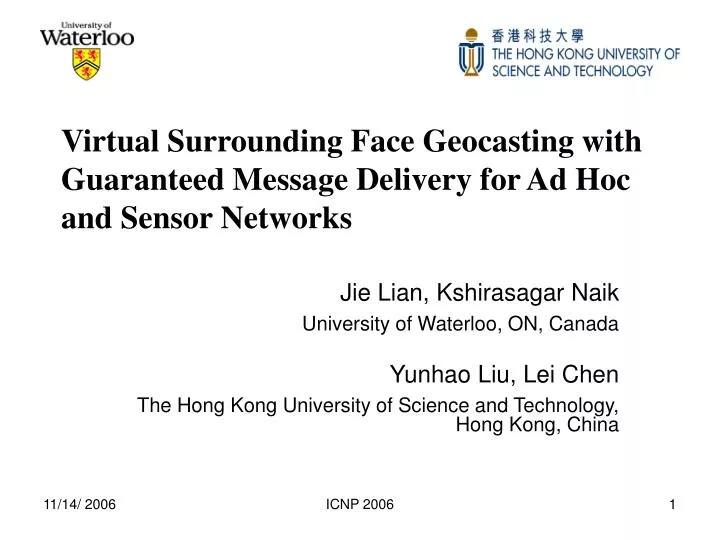 virtual surrounding face geocasting with guaranteed message delivery for ad hoc and sensor networks