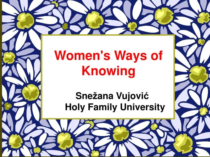 women s ways of knowing