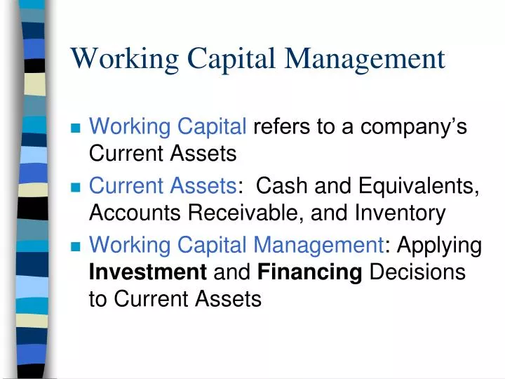 working capital management