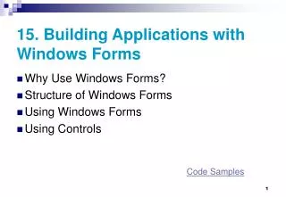15. Building Applications with Windows Forms