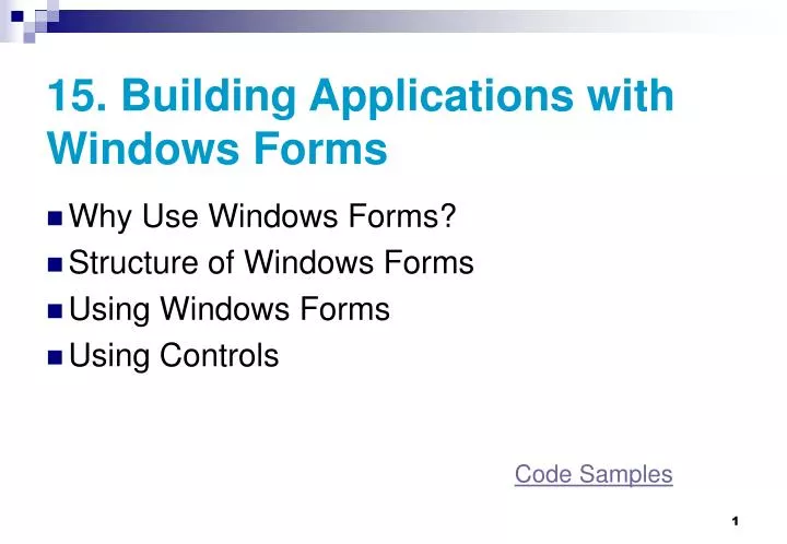 15 building applications with windows forms