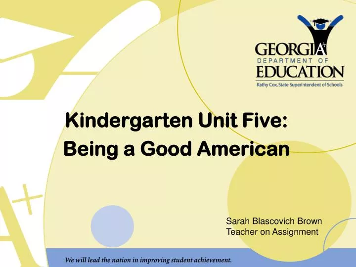 kindergarten unit five being a good american