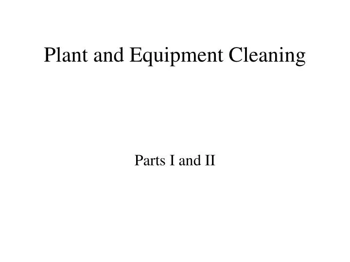plant and equipment cleaning
