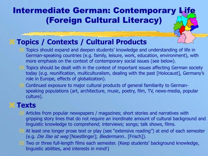 intermediate german contemporary life foreign cultural literacy