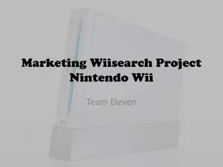 Marketing Wiisearch Project Nintendo Wii