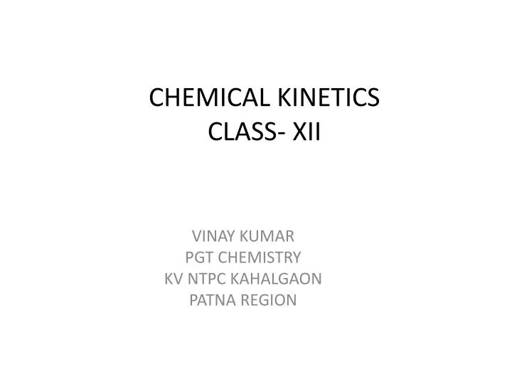 chemical kinetics class xii