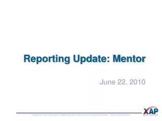 Reporting Update: Mentor