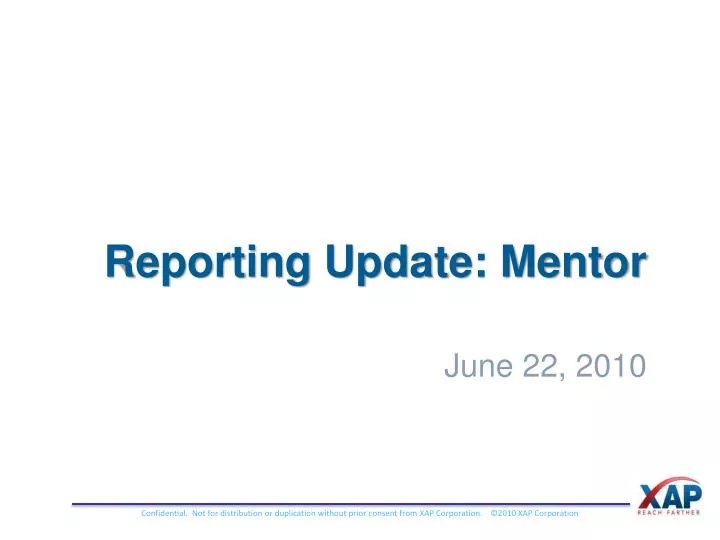 reporting update mentor