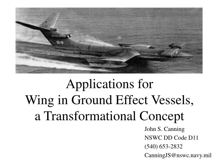 applications for wing in ground effect vessels a transformational concept