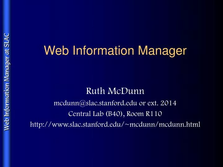 web information manager