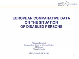 EUROPEAN COMPARATIVE DATA ON THE SITUATION OF DISABLED PERSONS