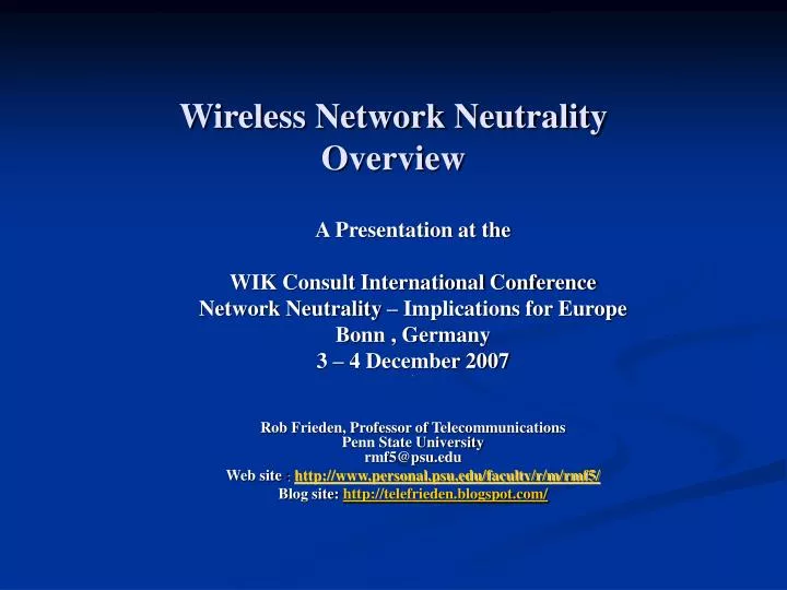 wireless network neutrality overview