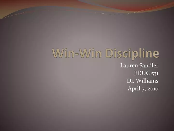 win win discipline