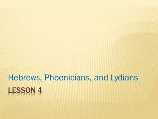 hebrews phoenicians and lydians