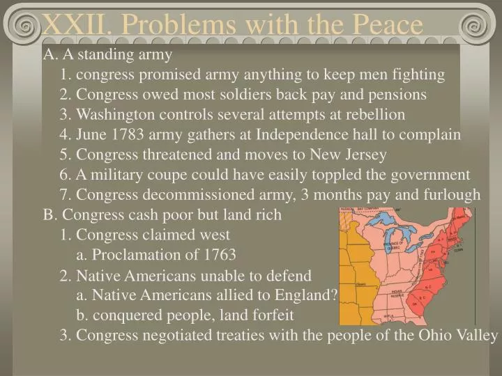 xxii problems with the peace