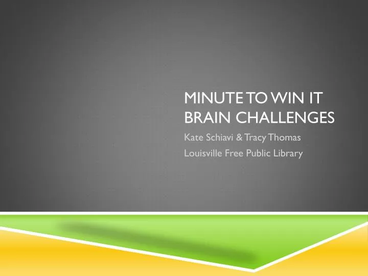 minute to win it brain challenges