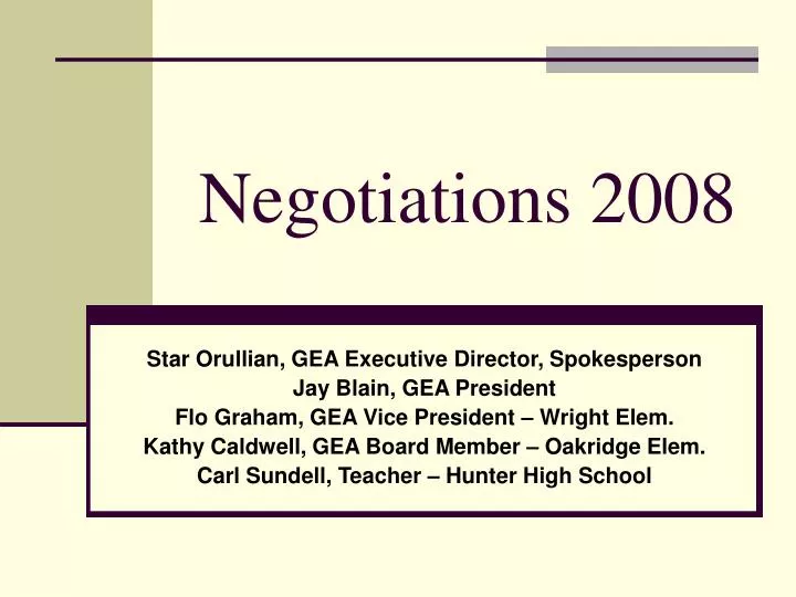 negotiations 2008