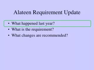 alateen requirement update