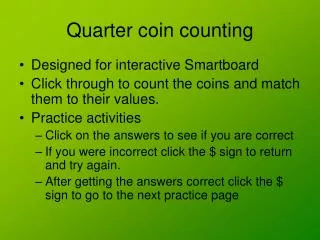 Quarter coin counting