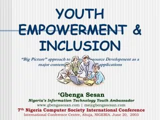 YOUTH EMPOWERMENT &amp; INCLUSION