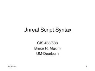 Unreal Script Syntax