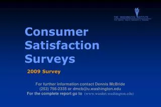 Consumer Satisfaction Surveys