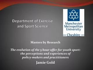 Department of Exercise and Sport Science