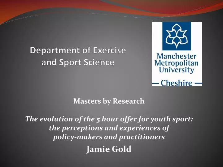 department of exercise and sport science