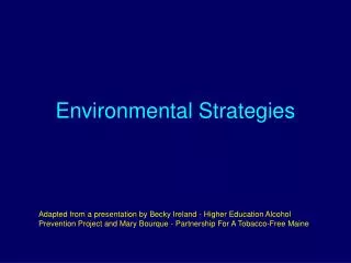 Environmental Strategies