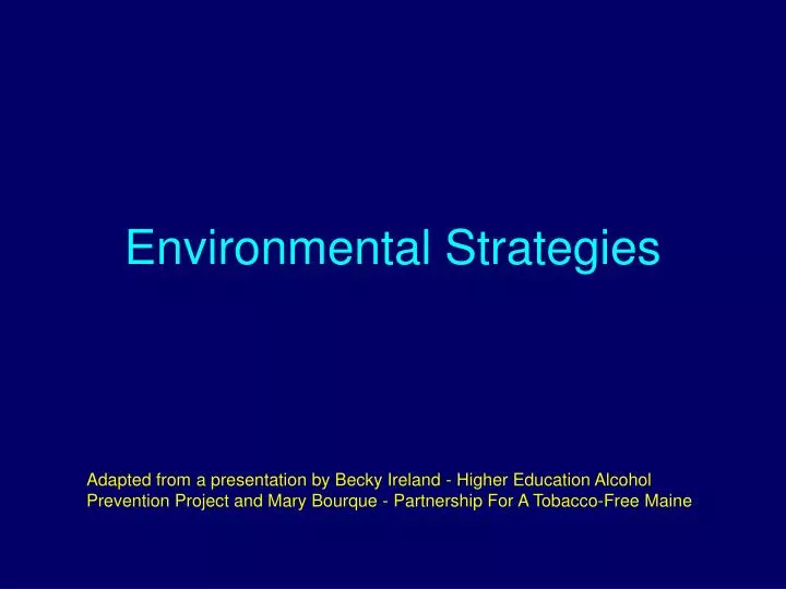 environmental strategies