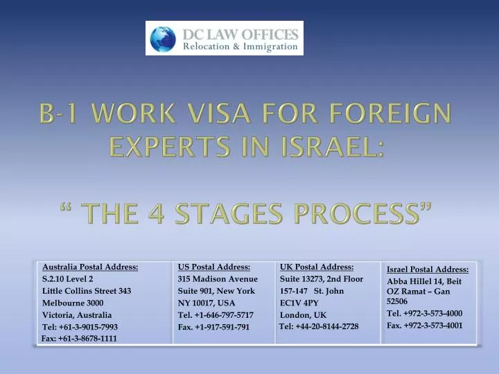 b 1 work visa for foreign experts in israel the 4 stages process